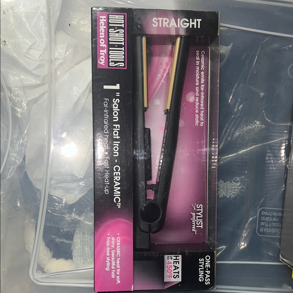 Hot Shot Tools 1" Salon Flat Iron - Black and Gold